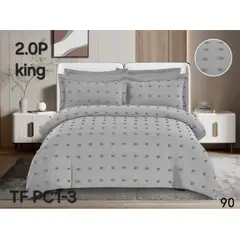 ANGELES DEL HOGAR - CUBRECAMA SEMI ACOLCHADO KING GRIS