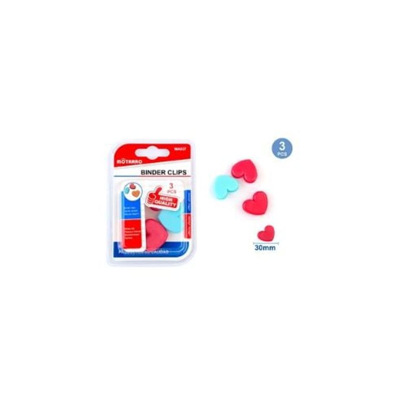 GENERICO - Clip Forma De Corazón Dos Colores 4 Pcs