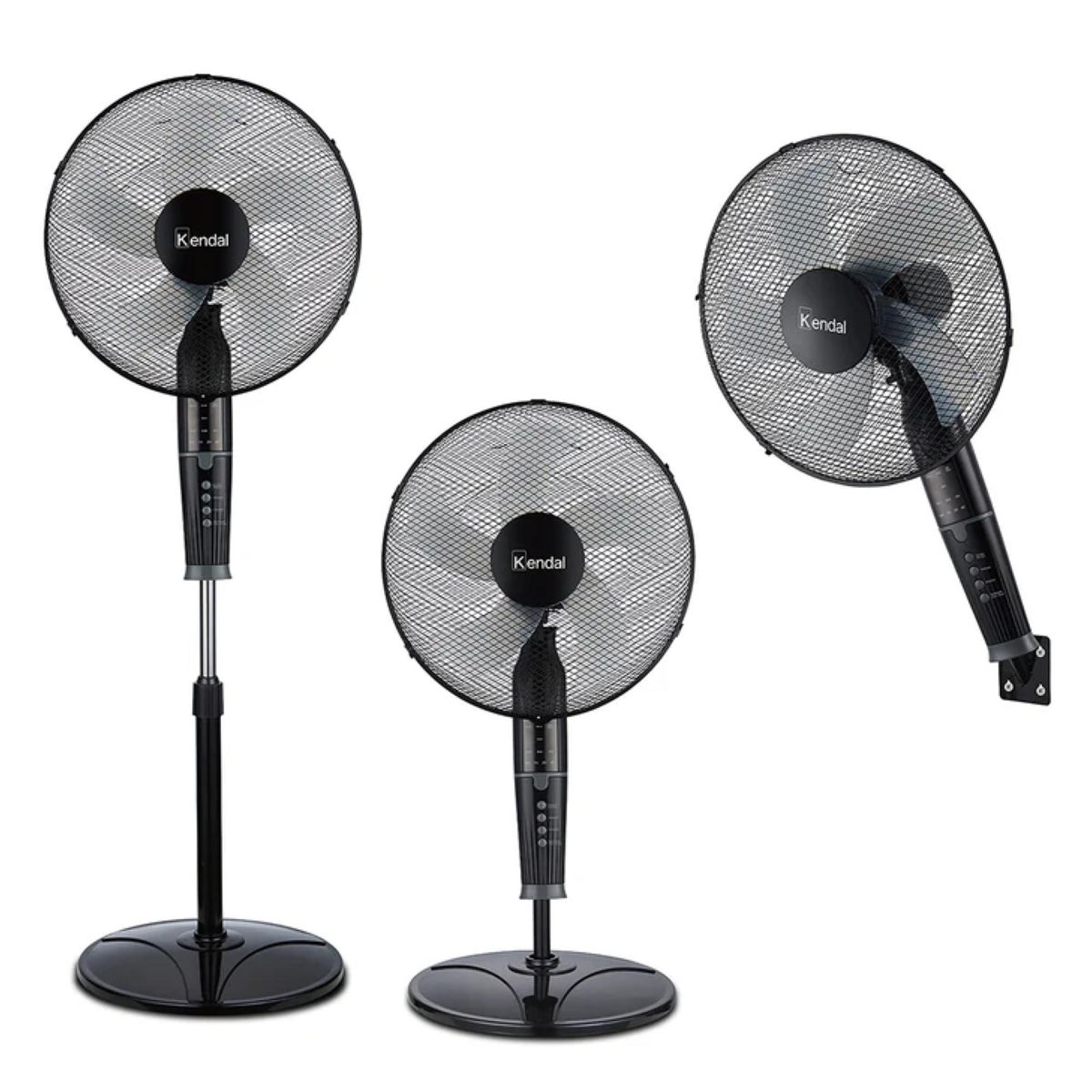 KENDAL - Ventilador 16 Pulgadas 3 En 1 Negro 3 Vel KV-3EN1