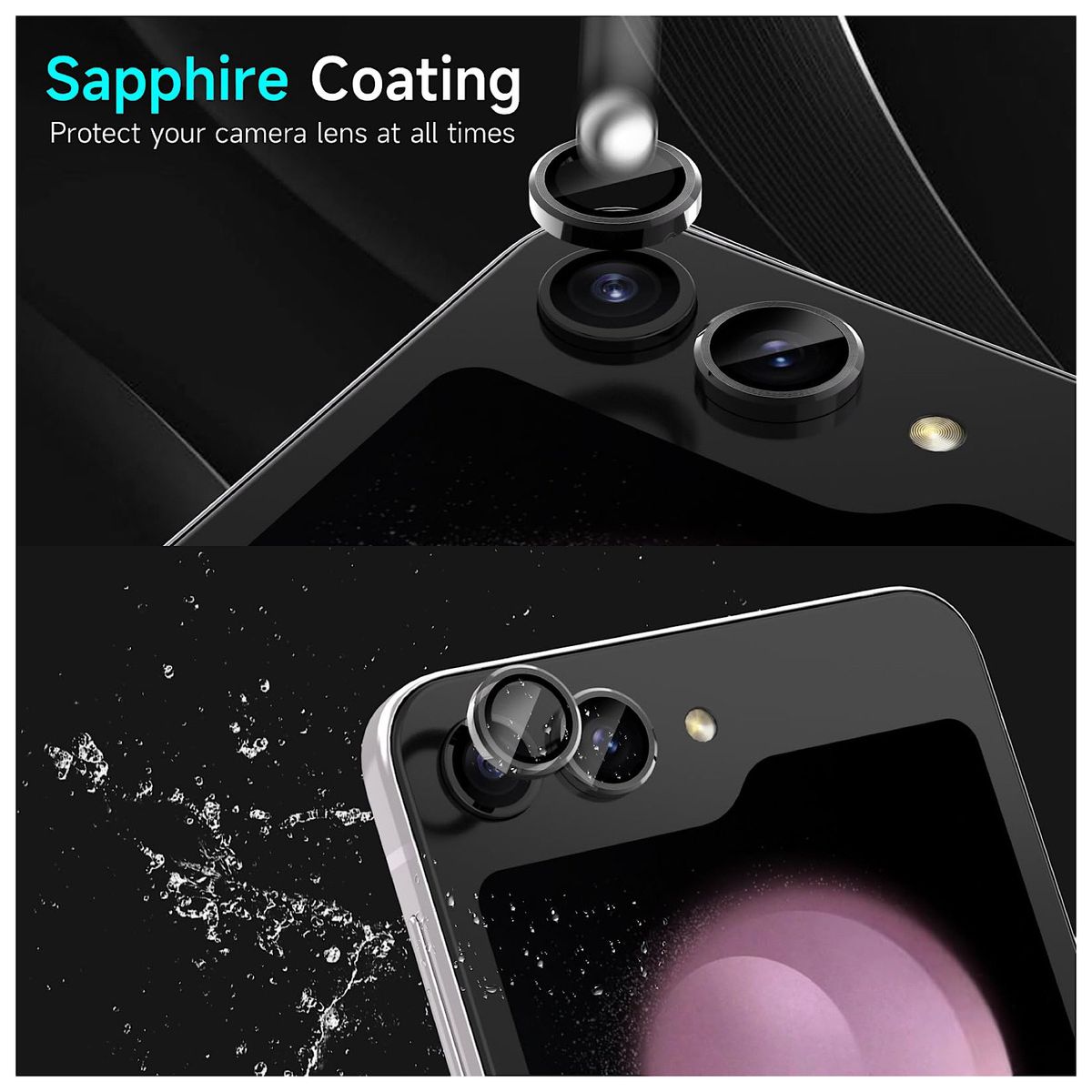 GENERICO - Protector De Lentes Para Samsung Z Flip 4 - Negro