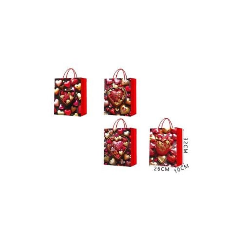 GENERICO - Bolsa De Regalos M Corazón 26x10x32 Cm
