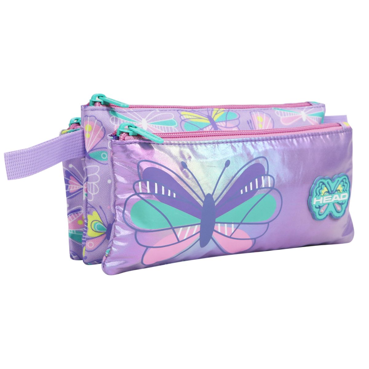 HEAD - Estuche Infantil Triple Celerio Mariposa Lila Head