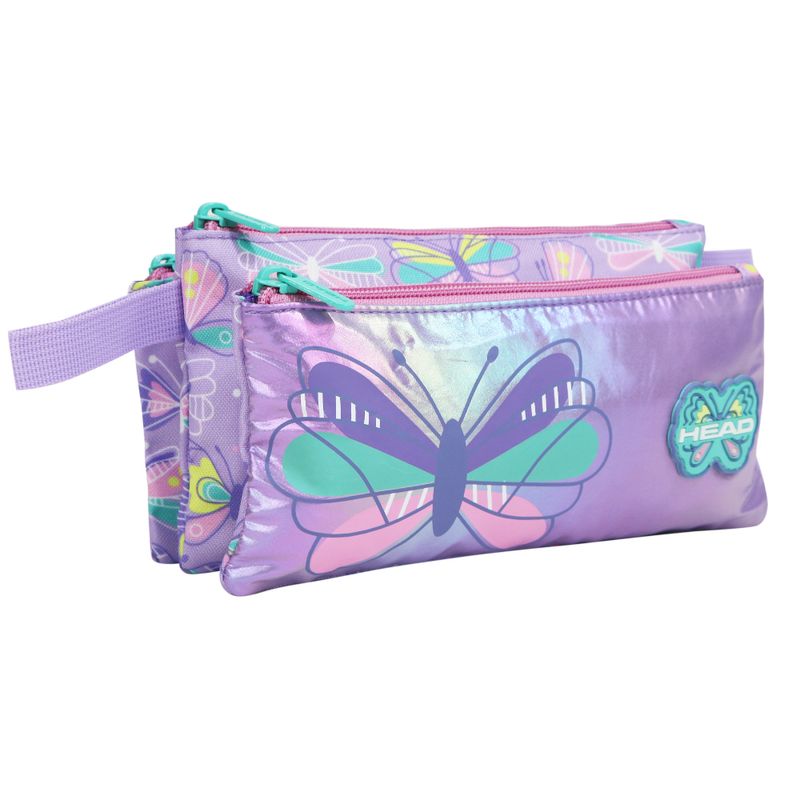 HEAD - Estuche Infantil Triple Celerio Mariposa Lila Head