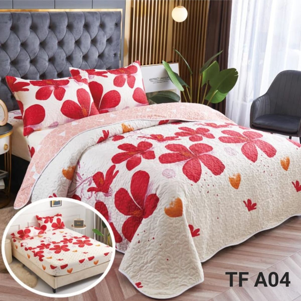 ANGELES DEL HOGAR - CUBRECAMA QUILT DE VERANO 5 PIEZAS 2 PLAZA