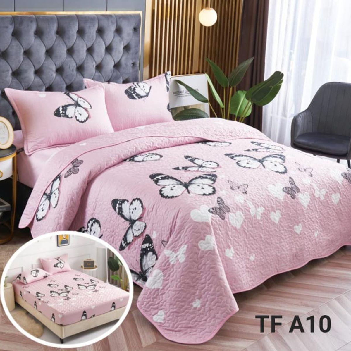 ANGELES DEL HOGAR - CUBRECAMA QUILT DE VERANO 5 PIEZAS 2 PLAZA