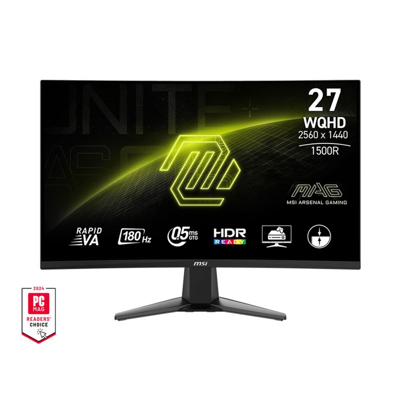 MSI - Monitor Gamer Curvo MSI MAG 27CQ6F 27 WQHD 180Hz 05ms