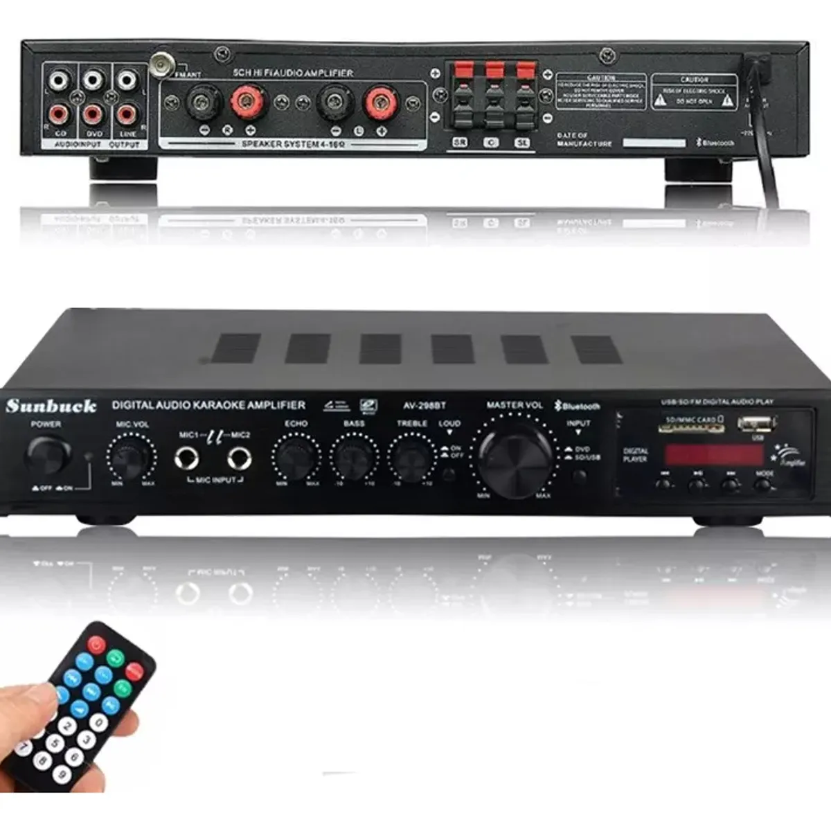 METEX - Amplificador De Audio Radio Bluetooth 5 Canales 2000w