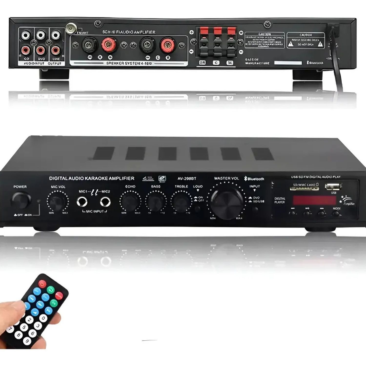 METEX Amplificador De Audio Radio Bluetooth 5 Canales 2000w