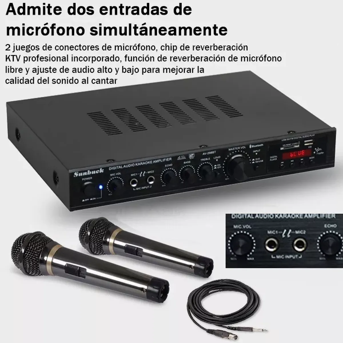 METEX - Amplificador De Audio Radio Bluetooth 5 Canales 2000w