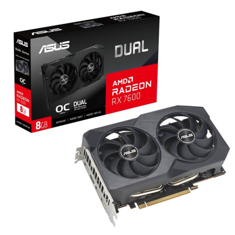 ASUS - Tarjeta de Video ASUS DUAL Radeon RX 7600 V2 OC Edition, 8GB GDDR6, 128-bit