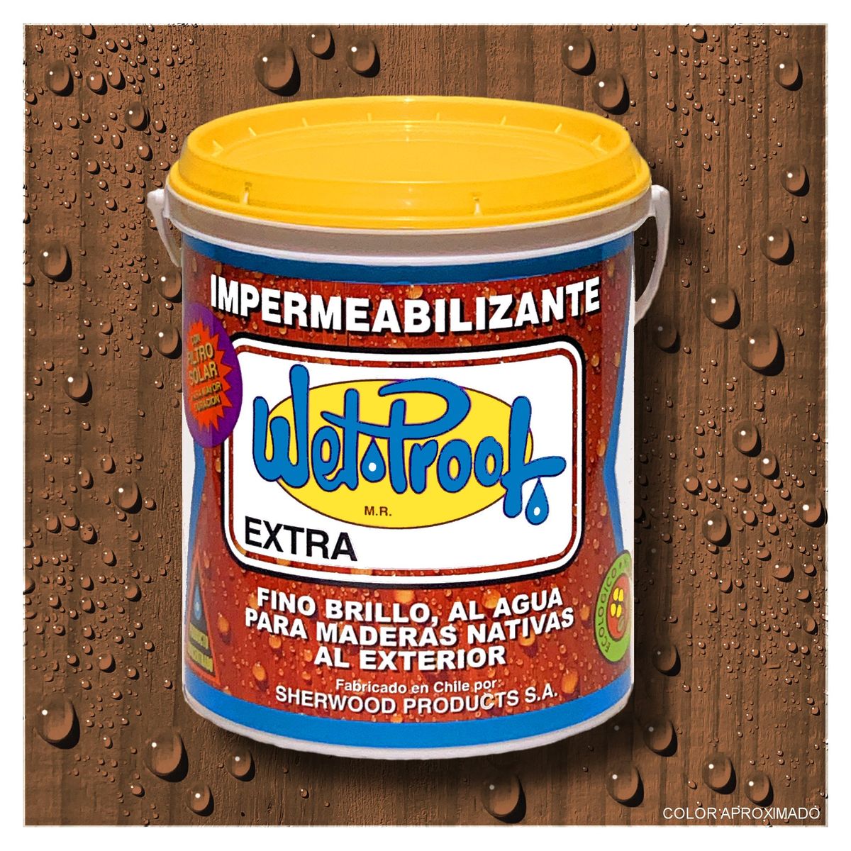 WETPROOF - BARNIZ MADERAS EXTERIOR IMPERMEABILIZANTE PROTECTOR SEMIBRILLO AL AGUA WET PROOF® EXTRA ALERCE 1 GAL