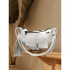 GENERICO - Lucía cartera de cuero blanco