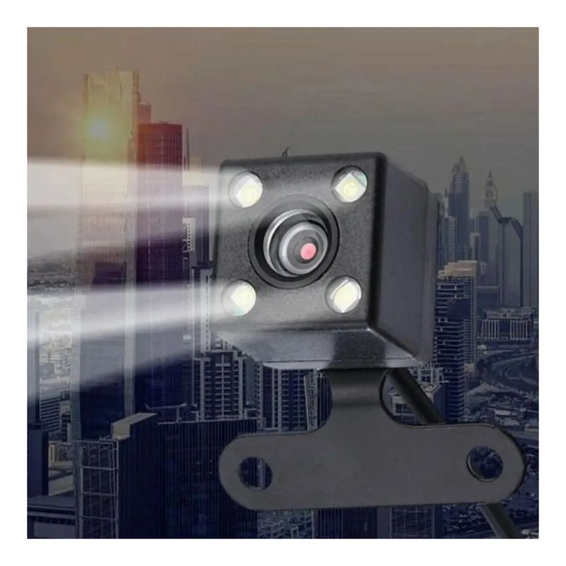GENERICO - Camara De Reversa Universal Con 4 Led Vision Nocturna Hd