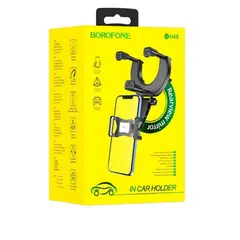 HOCO - Soporte auto central con retrovisor Borofone Negro