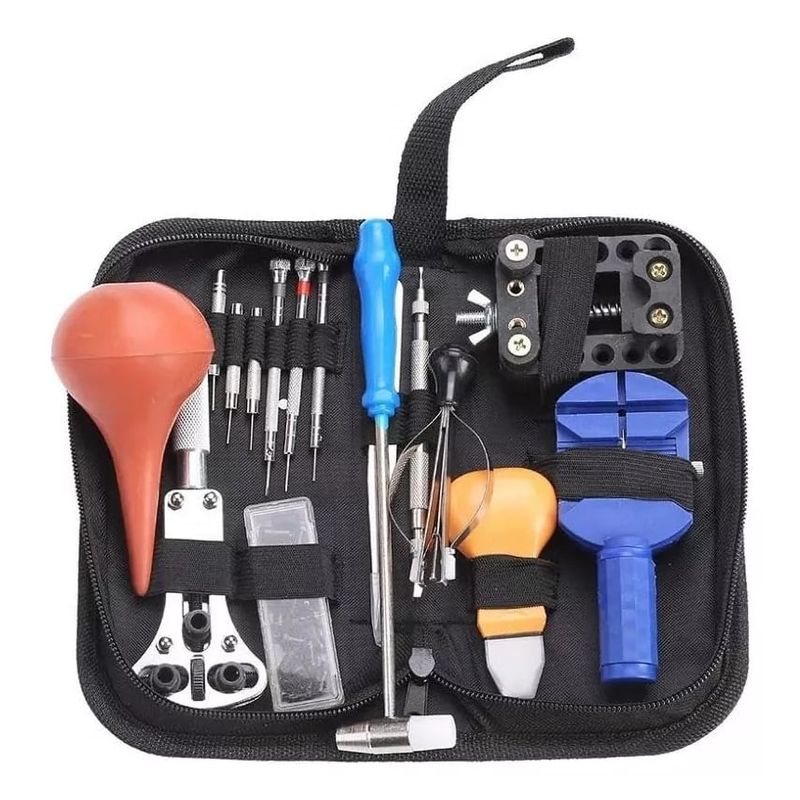 GENERICO - Kit Relojero Herramientas Relojeria 16 Piezas + Funda