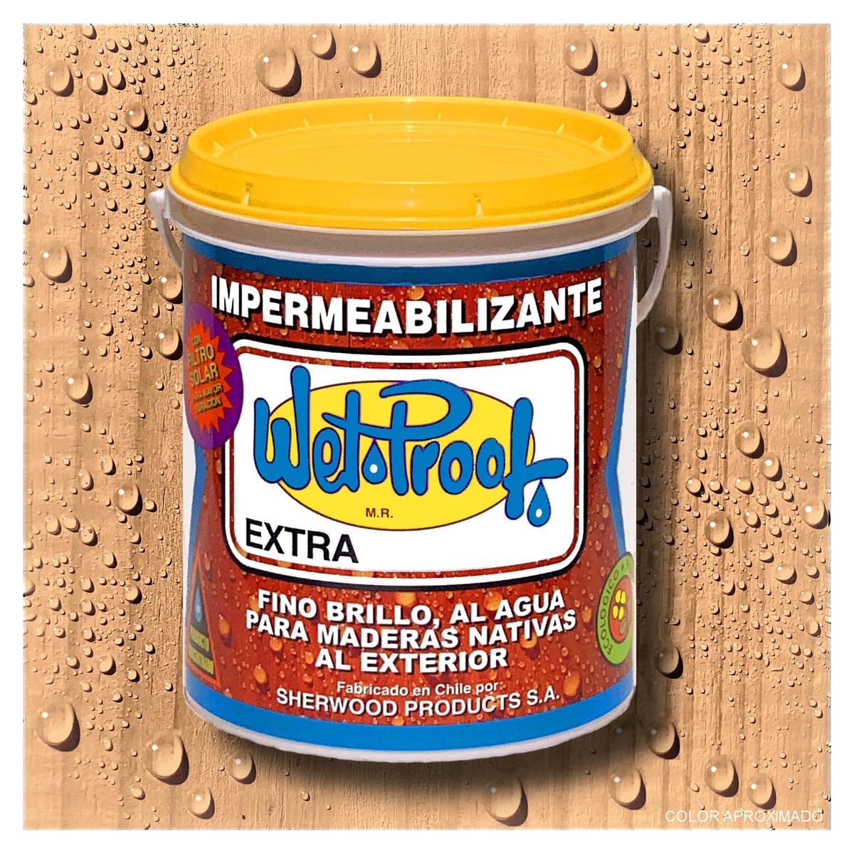 WETPROOF - BARNIZ MADERAS EXTERIOR IMPERMEABLE PROTECTOR SEMI BRILLO AL AGUA WET PROOF® EXTRA PINO OREGON 1 GAL