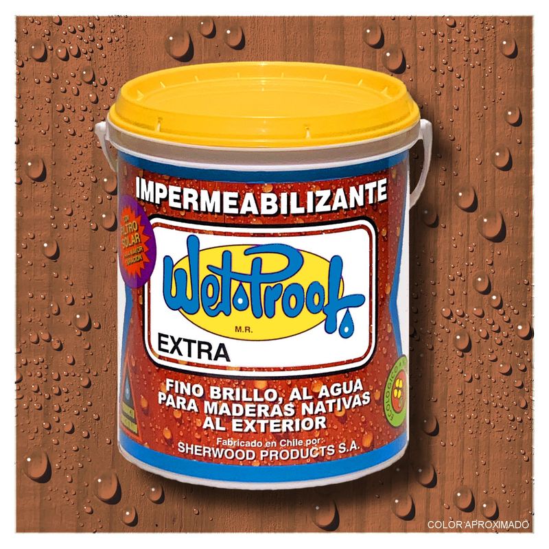WETPROOF - BARNIZ MADERA EXTERIOR SEMI BRILLO AGUA WET PROOF® EXTRA ROBLE 1 GAL