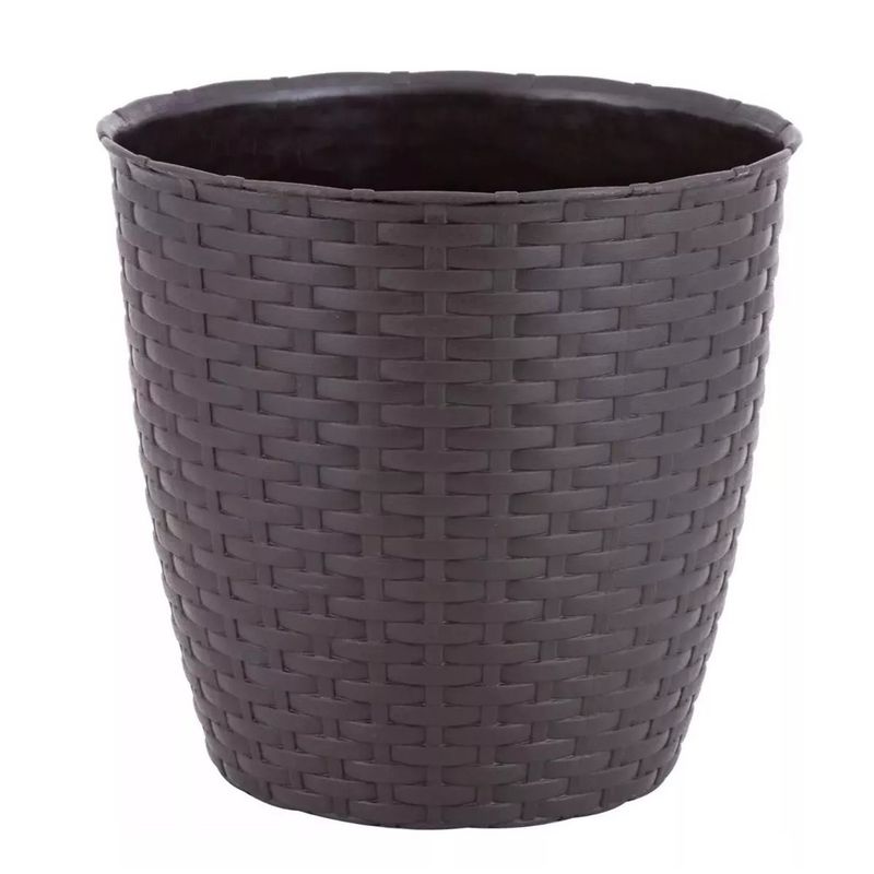 REYPLAST - Macetero Redondo Estilo Ratán Maceta Jardinería Plantas