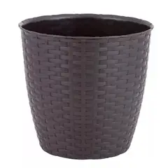 REYPLAST - Macetero Redondo Estilo Ratán Maceta Jardinería Plantas