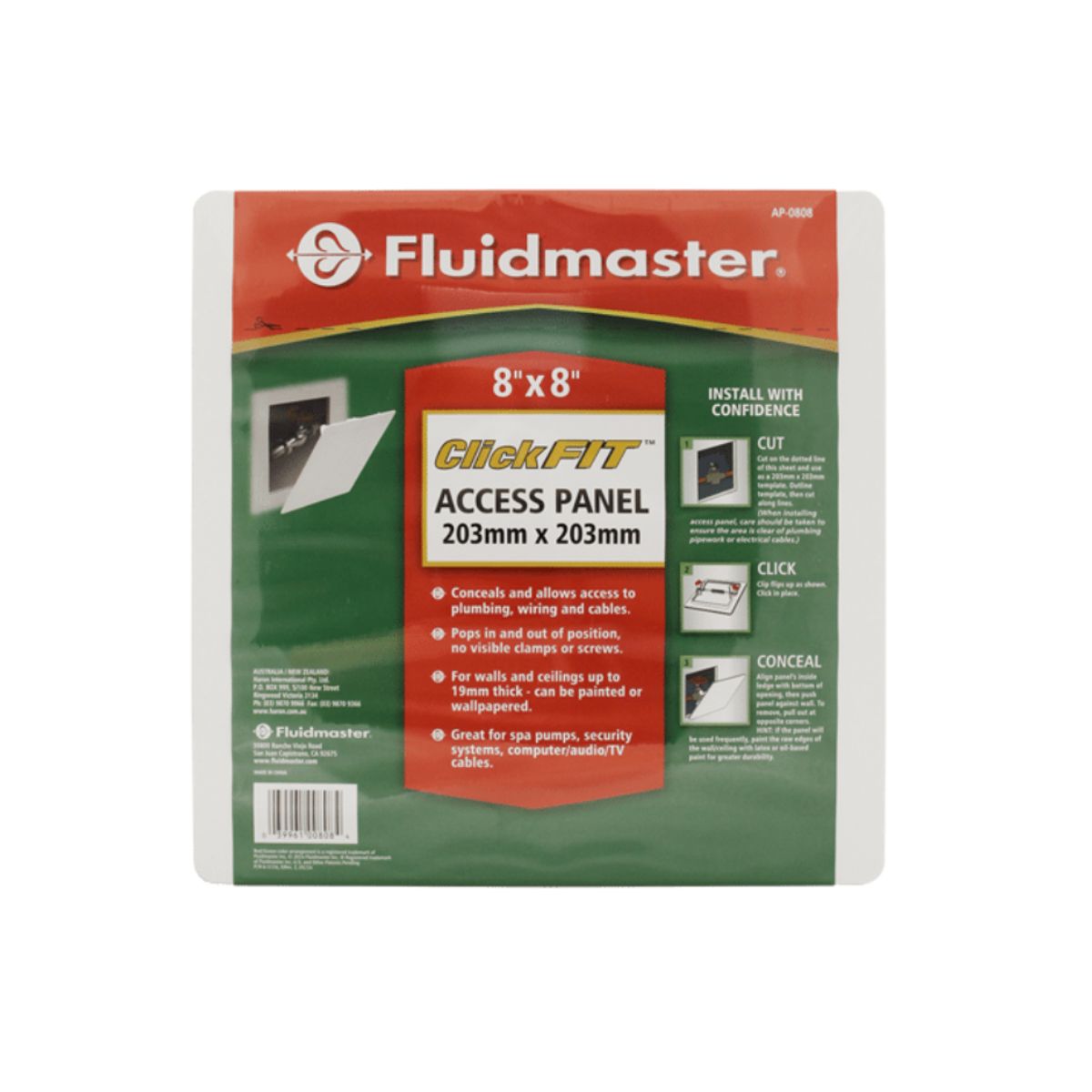 GENERICO - TAPA REGISTRO PLASTICA 8 x 8 FLUIDMASTER