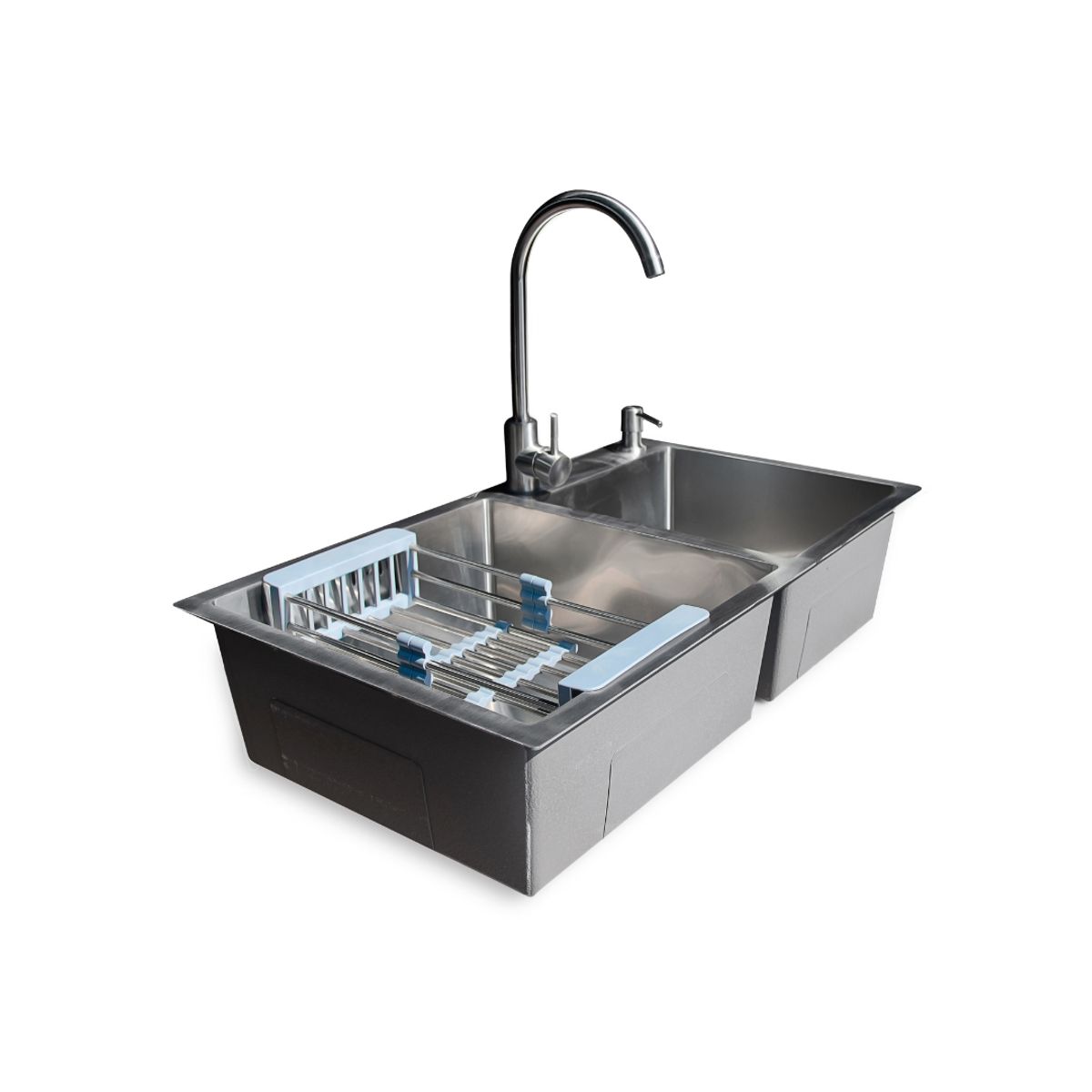 MODERN SPACE - Lavaplatos 78x43 Cm De Acero Inoxidable + Accesorio + Llave