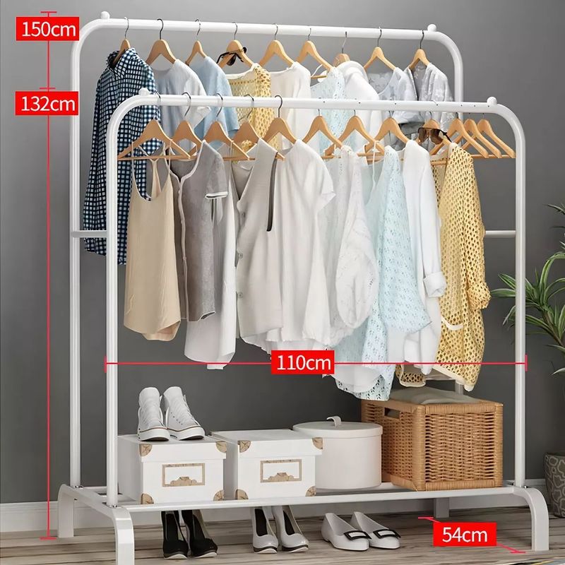 SHOP EHOME BAG - Perchero Organizador Doble de Metal para Ropa NEGRO-BLANCO