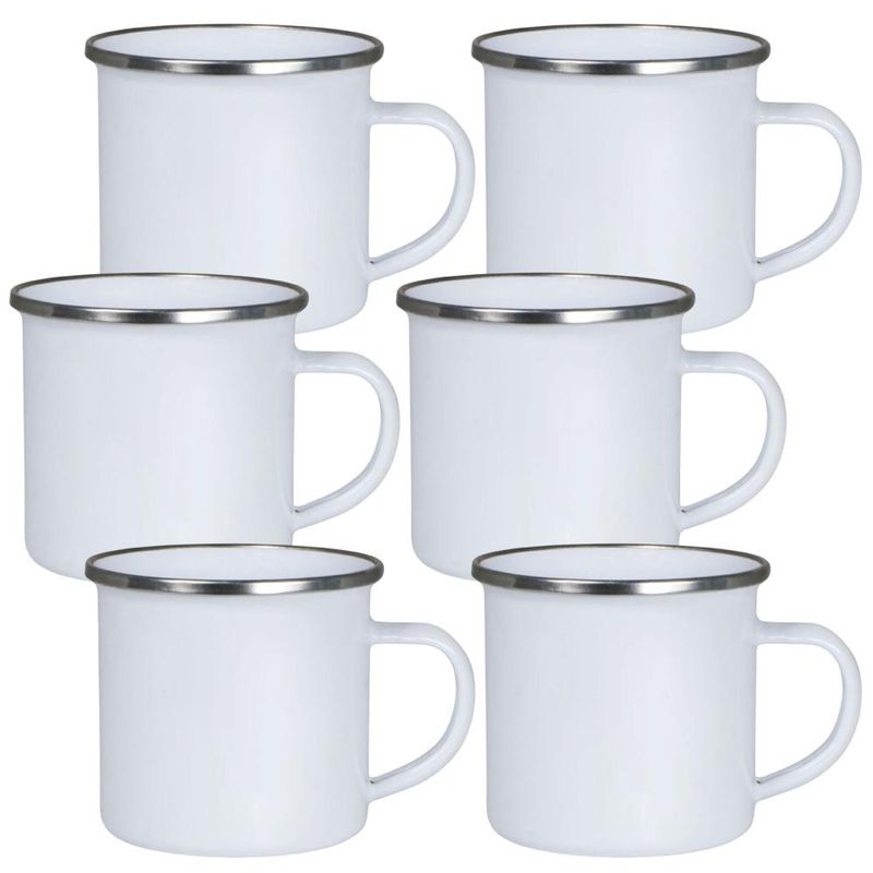 GENERICO - Pack x 6 Jarros Aluminio Blanco Sublimable 10oz Recto Caja