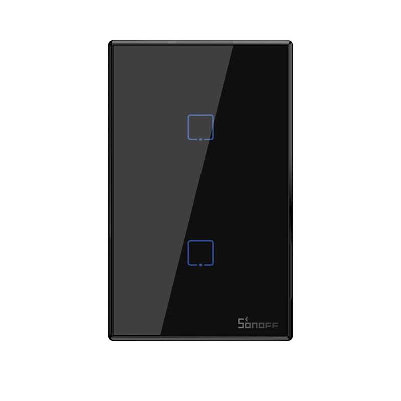 SONOFF - Interruptor Wifi de pared Sonoff TX RF de 2 canales - Negro