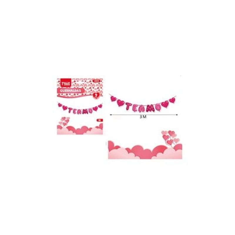 GENERICO - Guirnalda Te Amo 4 2 M 9 Pcs