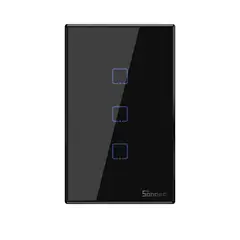 SONOFF - Interruptor Wifi de pared TX RF de 3 canales - Negro
