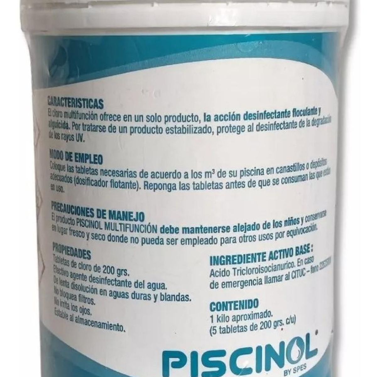 PISCINOL - Cloro Tableta Multifuncion Decantador Alguicida Piscinol