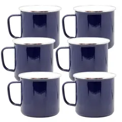 GENERICO - Pack x 6 Jarros Aluminio Azul Sublimable 10oz Recto c/ Caja