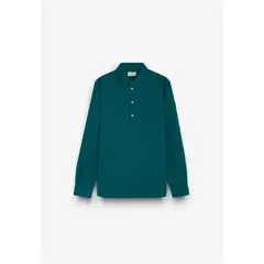 SCALPERS - Linen Blend Polera Shirt Greyish Blue