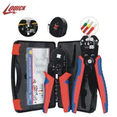 QUICK - Crimpeadora Alicate Prensa Pelacable + 1200 Terminales
