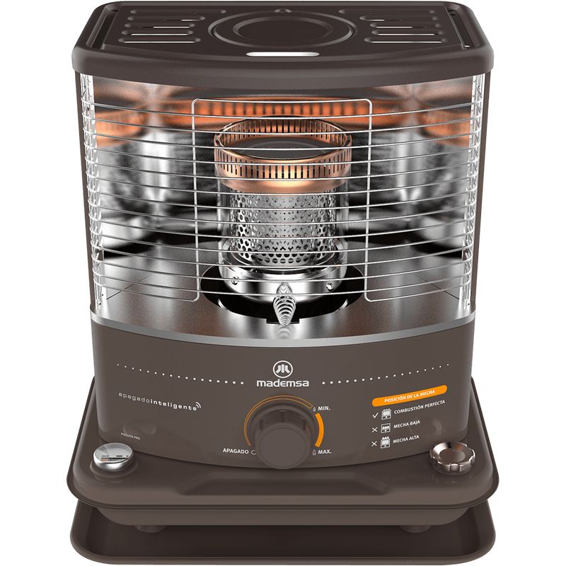 MADEMSA - Estufa Parafina Mecha Mademsa 4 Litros 2,7 Kw Quemador Cristal Simples Foguita Pro
