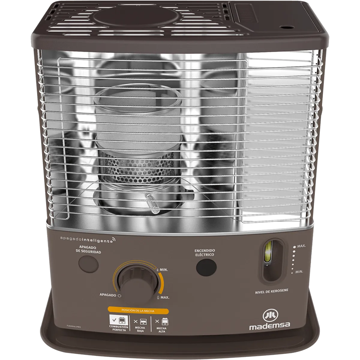 MADEMSA - Estufa Parafina Mecha Mademsa 4,2 Litros 2,7 Kw Apagado Inteligente Fiamma Pro
