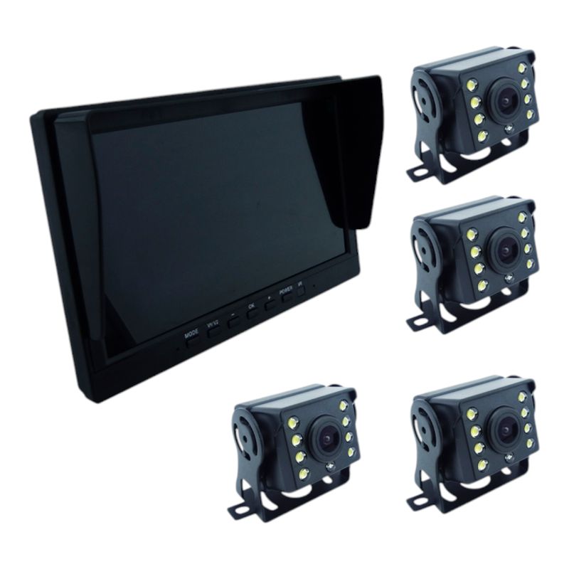 GENERICO - Kit Para Camion De DVR 10” Y 4 Camaras 8 LED 12 O 24 V Cable