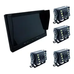 GENERICO - Kit Para Camion De DVR 10” Y 4 Camaras 8 LED 12 O 24 V Cable