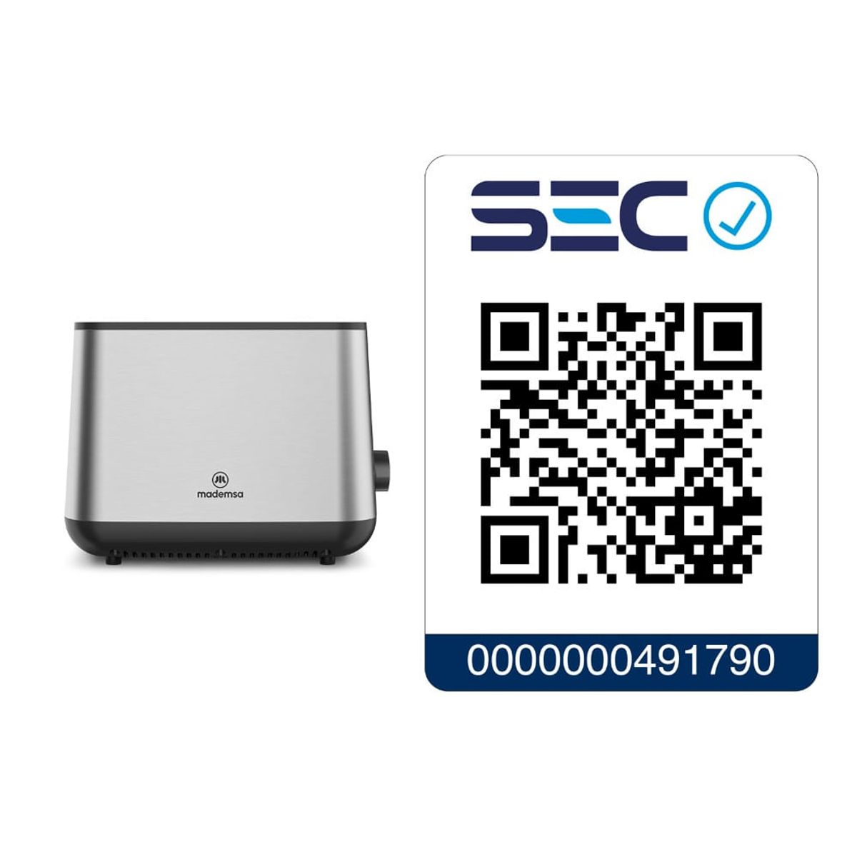 MADEMSA - Tostador Mademsa con 7 Niveles de Tostado y 3 Funciones 730W MTS25 Acero Inoxidable