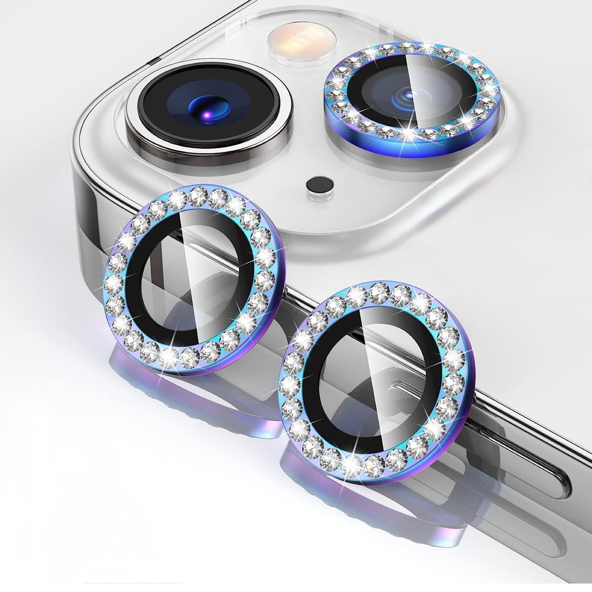 GENERICO - Protector De Lentes Diamante Para iPhone 15-15 Plus - Multicolor