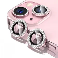 GENERICO - Protector De Lentes Diamante Para iPhone 15-15 Plus - Rosa