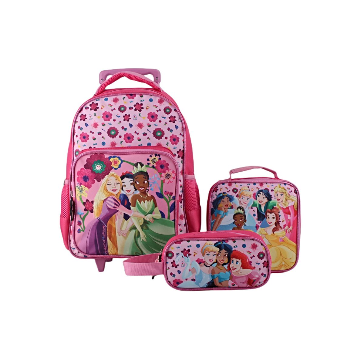 GENERICO - SET ESCOLAR DE MOCHILA CON RUEDAS + ESTUCHE + LONCHERA A6