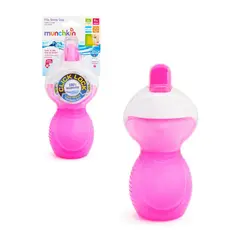 ANSALDO - Vaso Antiderrame y Bombilla Flip Click Lock Munchkin Rosado