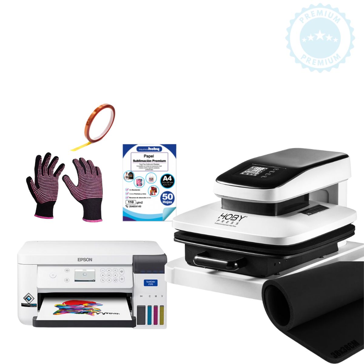 GENERICO - Estampadora plana Automatica 38x38cm Hoby Press