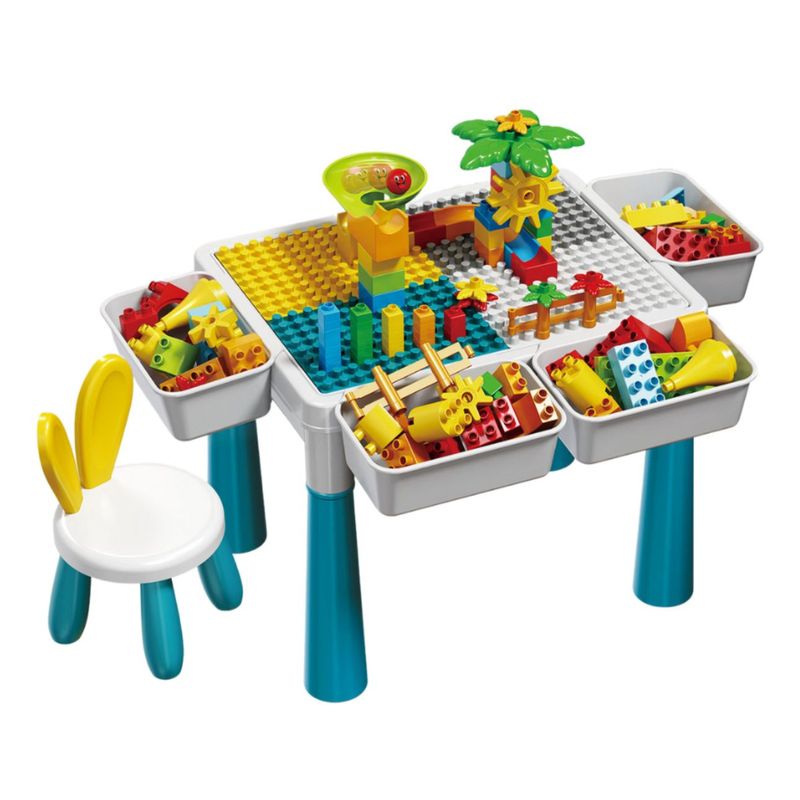 GENERICO - Mesa De Juegos Didáctica Construcción Bloques Y Silla