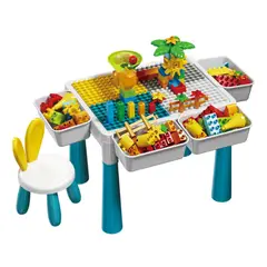 GENERICO - Mesa De Juegos Didáctica Construcción Bloques Y Silla