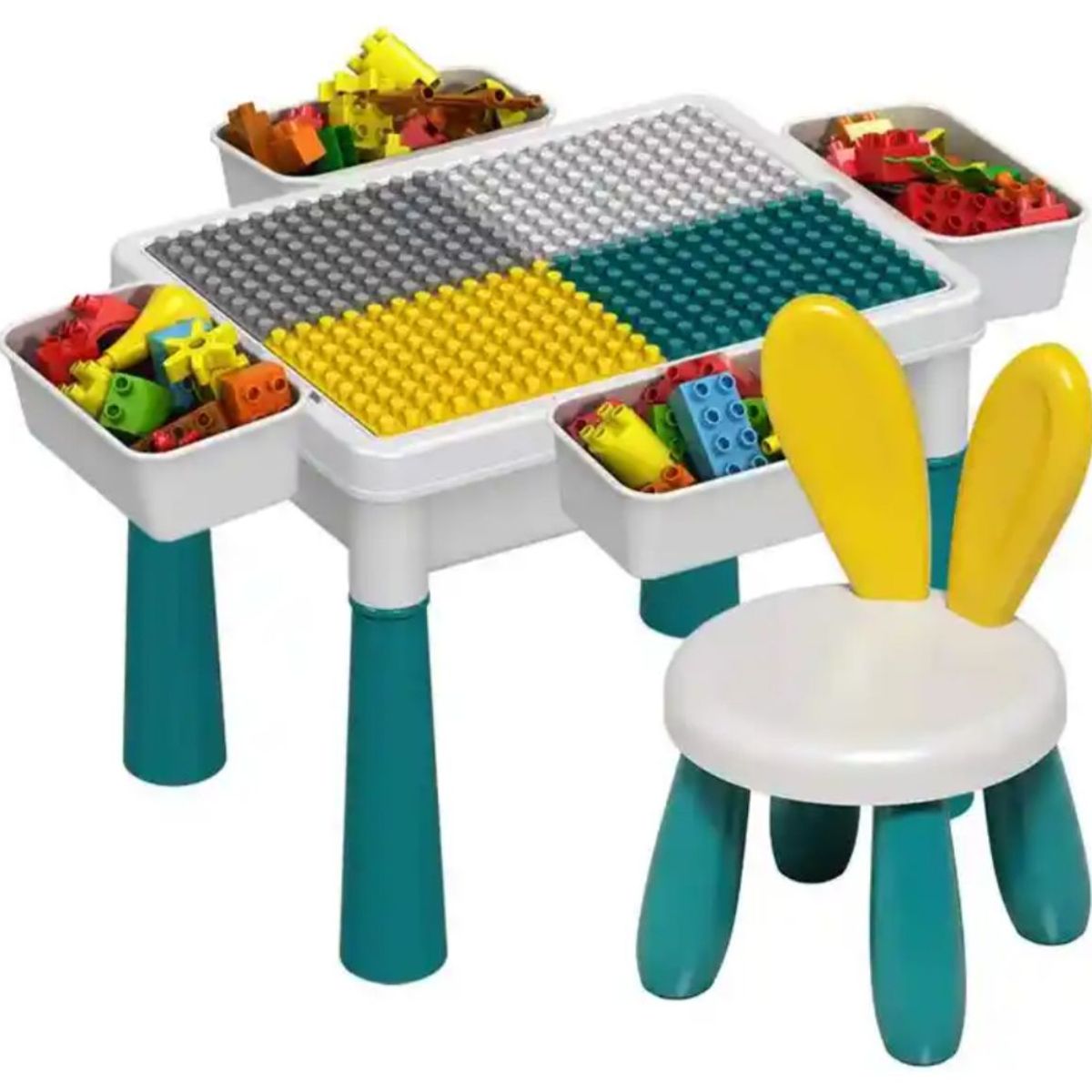 GENERICO - Mesa De Juegos Didáctica Construcción Bloques Y Silla