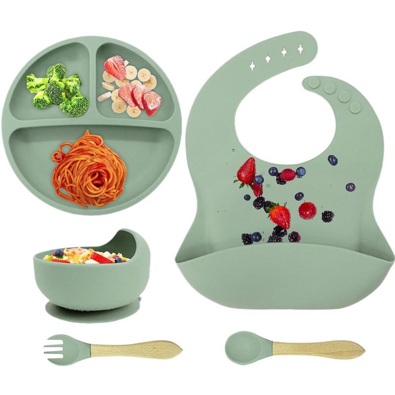 GENERICO - 1 juego de recipientes de alimentación para bebés de color verde, recipiente para comida