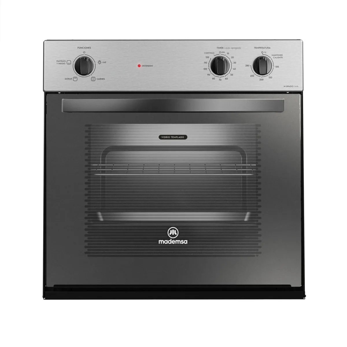 MADEMSA - Horno Empotrable Eléctrico Mademsa 66L Timer y Cavidad Esmaltada M Spazio 140A Gris