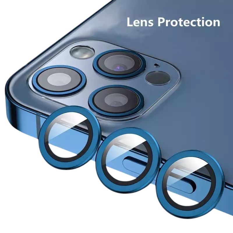 GENERICO - Protector De Lentes Para iPhone 13 Pro Max - Azul